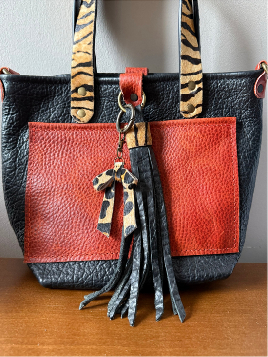 Chandler Leather Accessories - Women's Chandler Leather Minimalist Black Sienna Animal Print